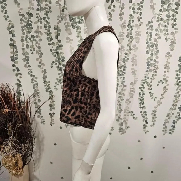 Koral Muscle Netz Crop Tank Top in Leopard Sz XS - Picture 7 of 12